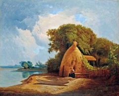 Landscape with the Lake Balaton by Ferenc Újházy