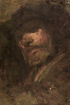 Le Tambour, tête d'homme d'après Rembrandt by Félix Ziem