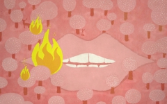 Lip on fire