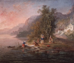 Llanberis Lake, Caernarvonshire,N. Wales by John Laporte