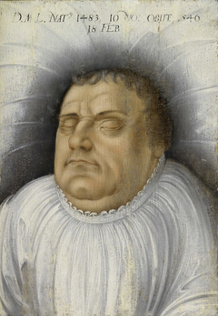 Maarten Luther op zijn sterfbed by Lucas Cranach - Schüler