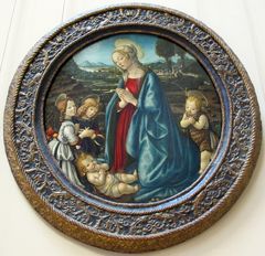 Madonna Adoring the Christ Child with St. John the Baptist and Two Angels