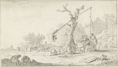 Man bij een waterput by Jan van Goyen