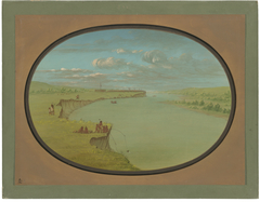 Mandan Village - A Distant View by George Catlin