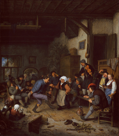 Merrymakers in an Inn by Adriaen van Ostade