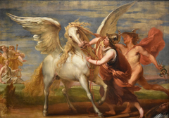 Minerva restraints Pegasus with the help of Mercury - by Jan Boeckhorst