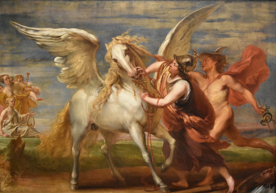 Minerva restraints Pegasus with the help of Mercury -
