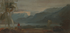 Mountainous Landscape with Figures and Cattle by Anonymous