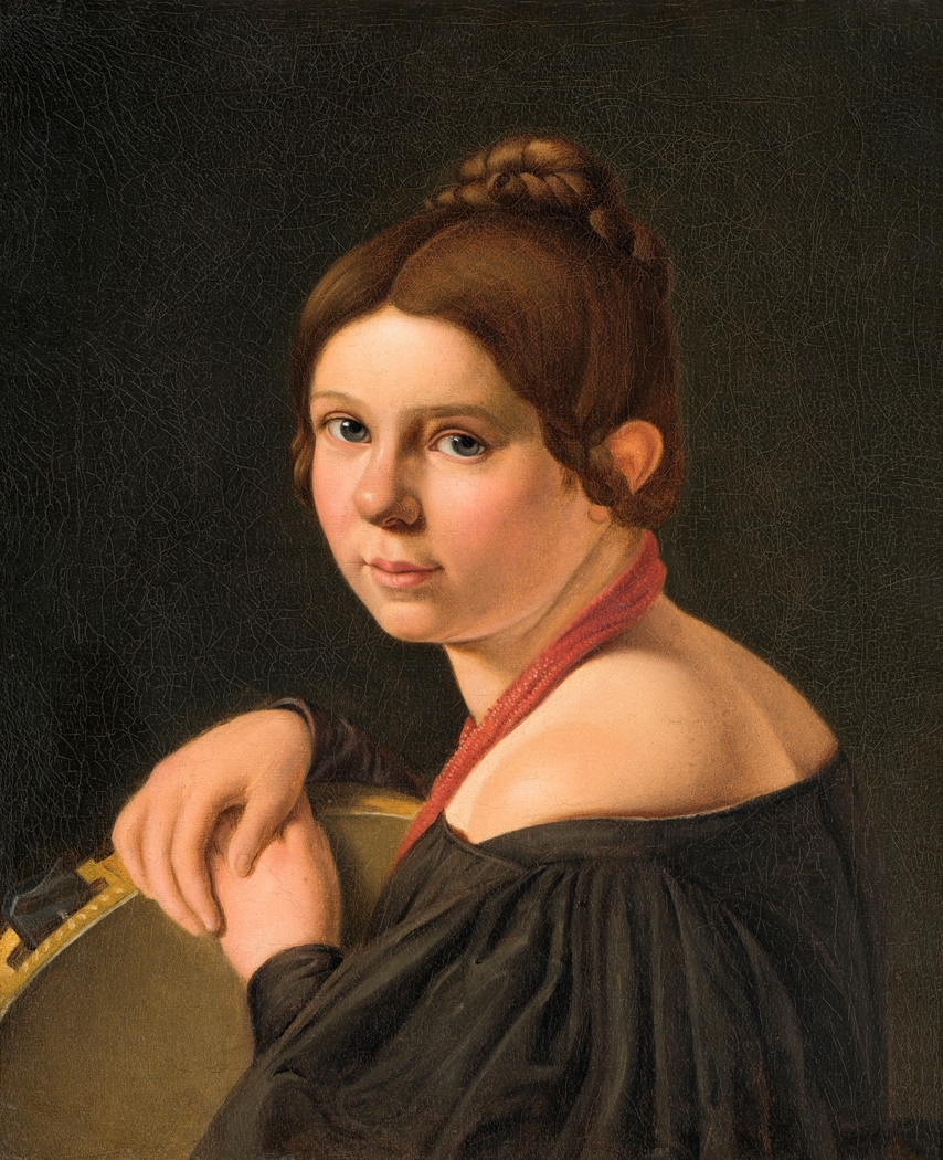 Mrs. Marie Lehmann (1821-1849), born Puggaard, as Italian woman with tambourine