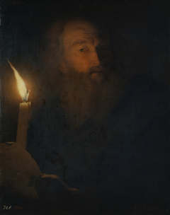 Old Man reading by Candlelight by Godfried Schalcken