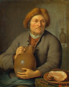 Old Peasant Holding a Jug