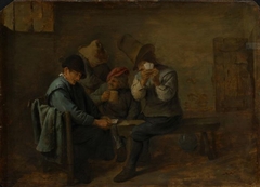Peasants playing cards by Adriaen Brouwer