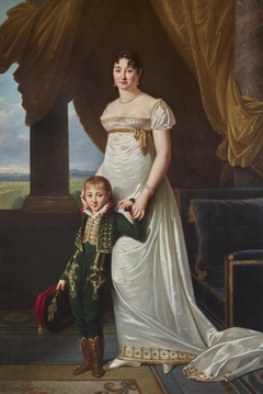 Portrait de la baronne Solignac avec son fils Jean-Baptiste-Eugène