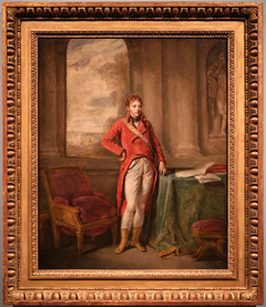 Portrait de Napoléon Bonaparte en habit de Premier Consul, avec la ville d'Anvers en décor de fond by Jean-Baptiste Greuze