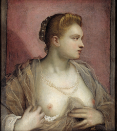 Portrait of a Bare-Breasted Woman by Tintoretto