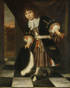 Portrait of a boy, called 'The son of Admiral van Nes' by François Verwilt