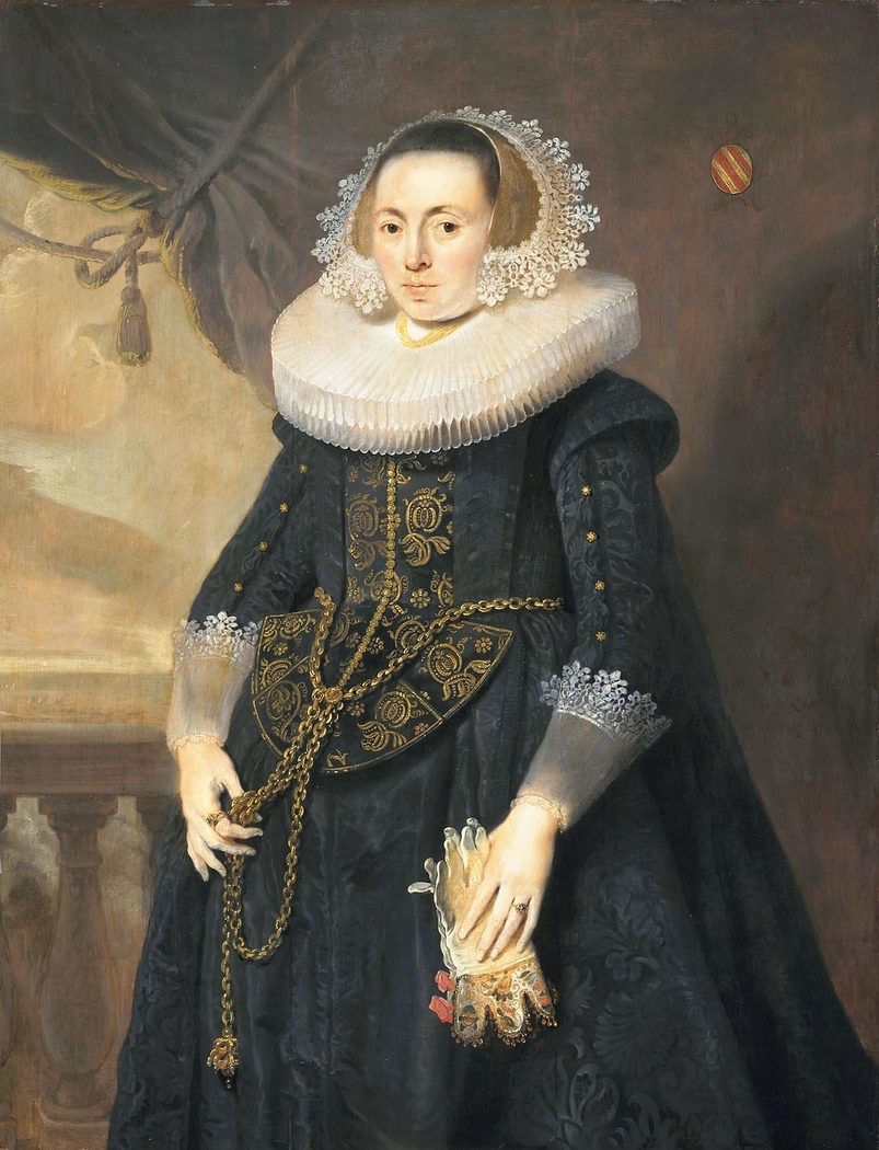 Portrait of an unknown lady with marriage glove