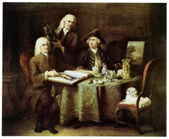 Portrait of Jan Bisschop (1680-1771), Pieter Bisschop (1691-1758) and Olivier van Vlierden Hope (1731-1783)