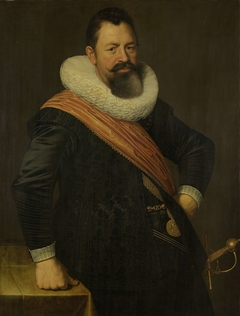 Portrait of Jochem Hendricksz. Swartenhont, Lieutenant-Admiral of Holland, Husband of Elisabeth Bas by Nicolaes Eliasz. Pickenoy