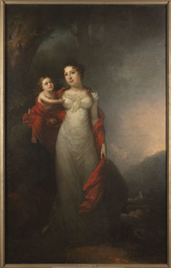 Portrait of Maria Morsztyn with her son by Franciszek Ksawery Lampi