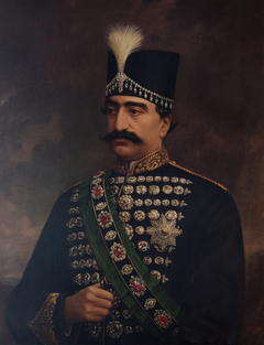 Portrait of Naser al-Din Shah Qajar by E J Turner