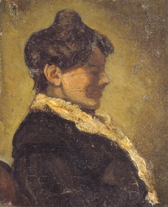 Portret van Agnita Feis en profil by Theo van Doesburg