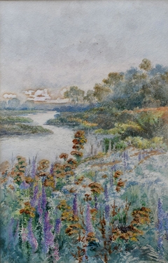 Riverbank with Wildflowers by Marian Ellis Rowan