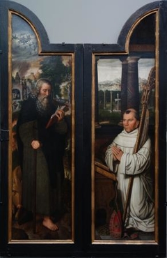 Saint Antony, Abbot Antonius Wydoot and the Lactation of of Saint Bernard by Pieter Claeissens the Elder