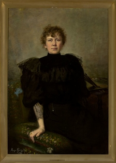 Self-portrait with palette by Maria Gażycz