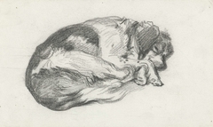 Slapend hondje by Guillaume Anne van der Brugghen