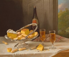 Still Life with Silver Cake Basket by John F Francis