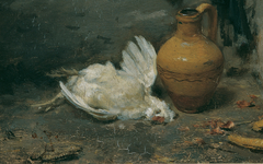 Stillleben mit totem Huhn und Krug by August von Pettenkofen