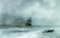 Stormy sea. by Ivan Aivazovsky