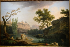 Summer Evening, Landscape in Italy by Claude-Joseph Vernet