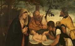 The Adoration of the Shepherds by Andrea Schiavone