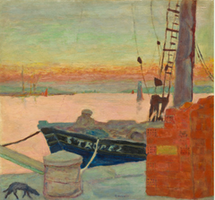The Barge 'St. Tropez' in the Harbor of Cannes by Pierre Bonnard