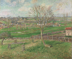 The Field and the Great Walnut Tree in Winter, Eragny by Camille Pissarro