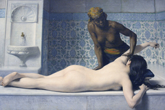 Le Massage au Hamam by Édouard Debat-Ponsan