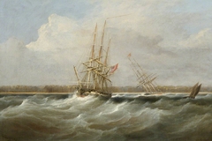 The opium clipper Sylph salvaged by the sloop Clive, 1835 by William John Huggins