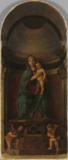 Thronende Madonna mit Engeln und Heiligen (nach Giovanni Bellini) (Frari-Triptychon) by August Wolf