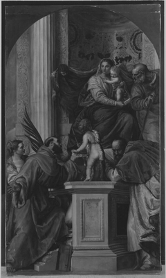 Thronende Madonna mit Heiligen (nach  Veronese) by August Wolf