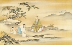 Toshinmei Playing the Koto for His Guests by Kanō Tsunenobu