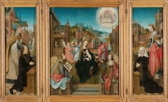 Triptych with the Virgin and Child and saints (centre panel), the donor with St Martin (inner left wing), the donor’s wife with St Cunera (inner right wing) and the Annunciation (outer wings)
