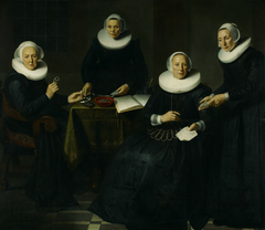 Two regentesses and two mother-overseers of the Amsterdam Spinhuis by Dirck van Santvoort