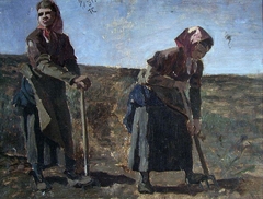 Two women digging Potatoes by Frederik Collett