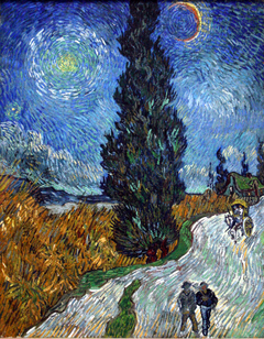 Saint-Rémy - Road with Cypress and Star by Vincent van Gogh