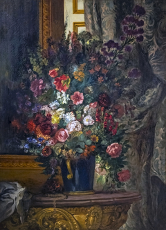 Vase de fleurs à la console by Eugène Delacroix