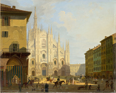 Veduta di piazza del Duomo in Milano by Giovanni Migliara