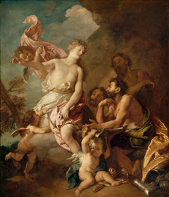 Venus asks Vulcan to forge Aeneas' armour. by Charles de La Fosse