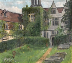 View of the Back of Boyton Manor, Wiltshire, overlooking St Mary's Churchyard by Anonymous